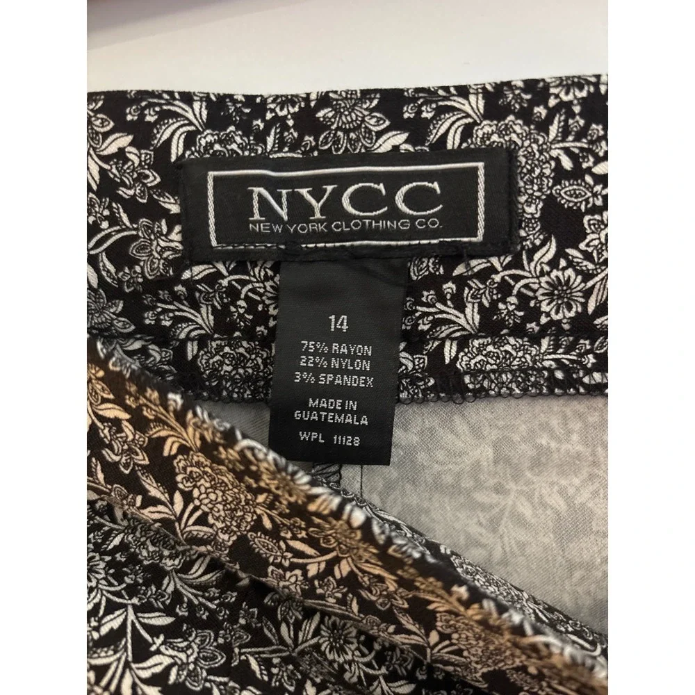 NYCC New York Clothing Co Floral Sailor Shorts‎ Black White High Waist Womens 14